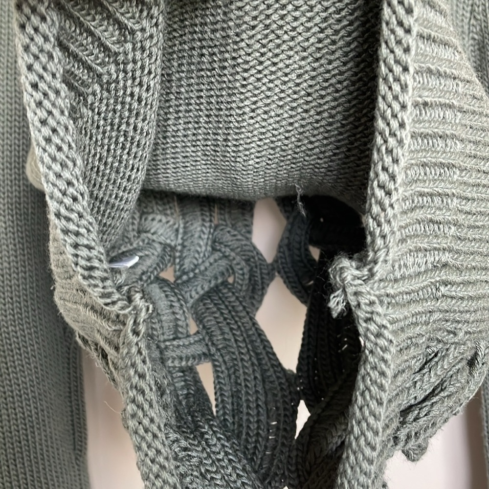 NICOLE MILLER GREEN ATELIER CUT WOOL SWEATER - Picture 13 of 14